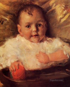  Bosquejo Pintura - Bobbie Un boceto de retrato William Merritt Chase